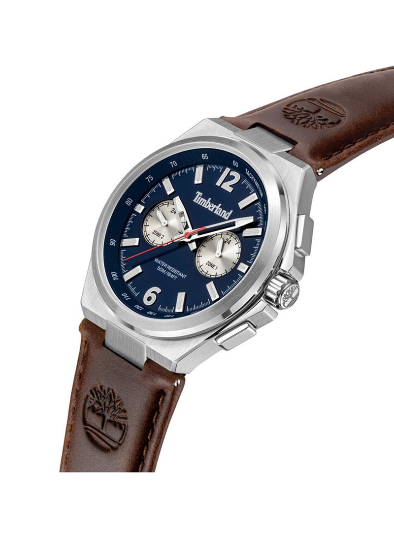 Timberland Men Henniker II Green Dial Leather Strap Multifunction Watch for Men, 46mm - Image 2