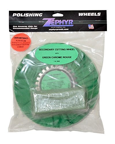 Zephyr Products AWG58-8WB Green 8" Hall Airway Buffing Wheel with 1 LB Green Bar Medium/Lite Cut, 1 Pack - Image 4