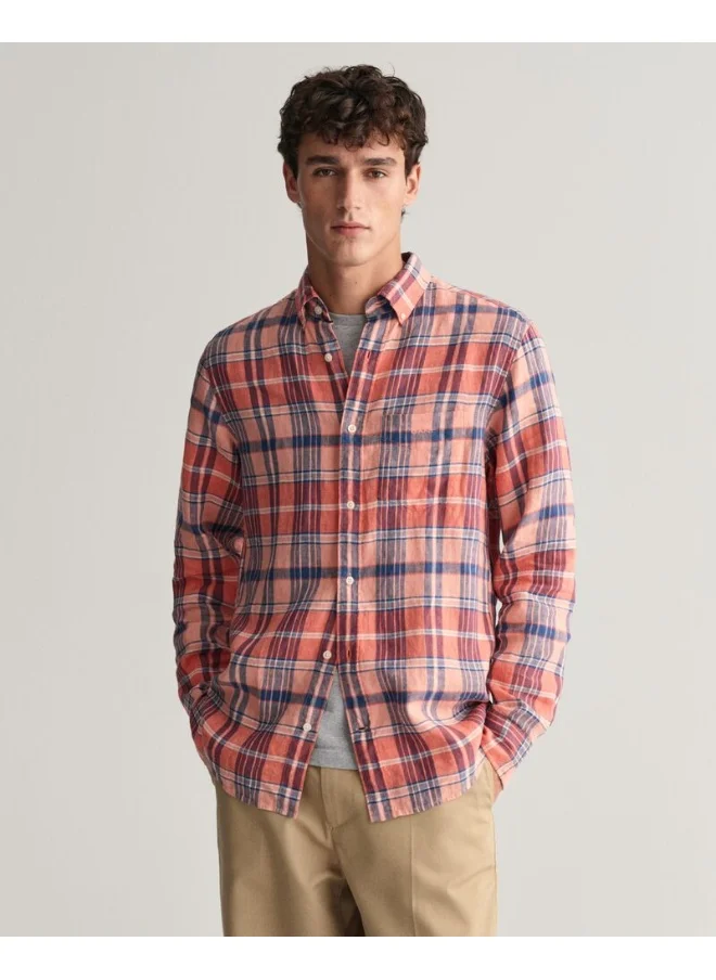 غانت Gant Regular Fit Madras Linen Shirt