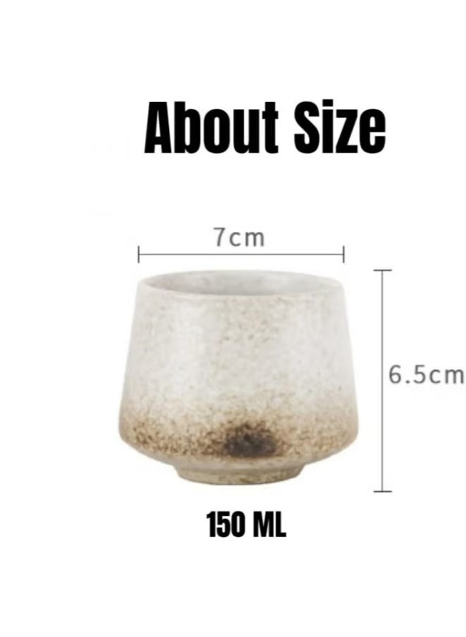 Vintage Coffee Mug Tea Cup,Handcrafted Ceramic Cup 150ml – High-Temperature Fired Porcelain Coffee & Tea Cup, Unique Kiln-Glazed Design, Smooth Rim, Heat-Resistant Cup for Espresso, Office, Home, Gift for Coffee Lovers  - Image 2