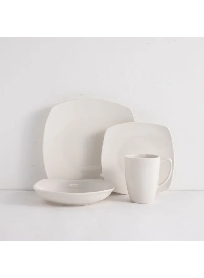 DANUBE HOME Eminence Dinner Set 16Pc Porcelain Irregular Design Serves 4
