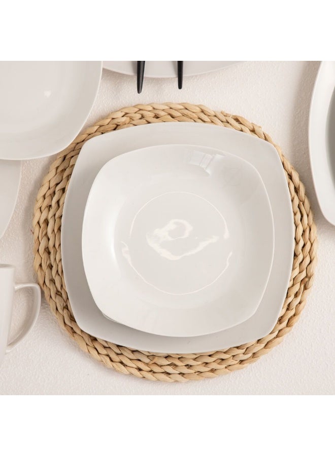 DANUBE HOME Eminence Dinner Set 16Pc Porcelain Irregular Design Serves 4 - Image 3