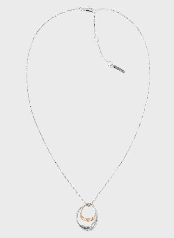 Calvin Klein  Warped Rings Collection Necklace For Women In Stainless Steel With A Charm - 35000008 for Women | Best Price UAE