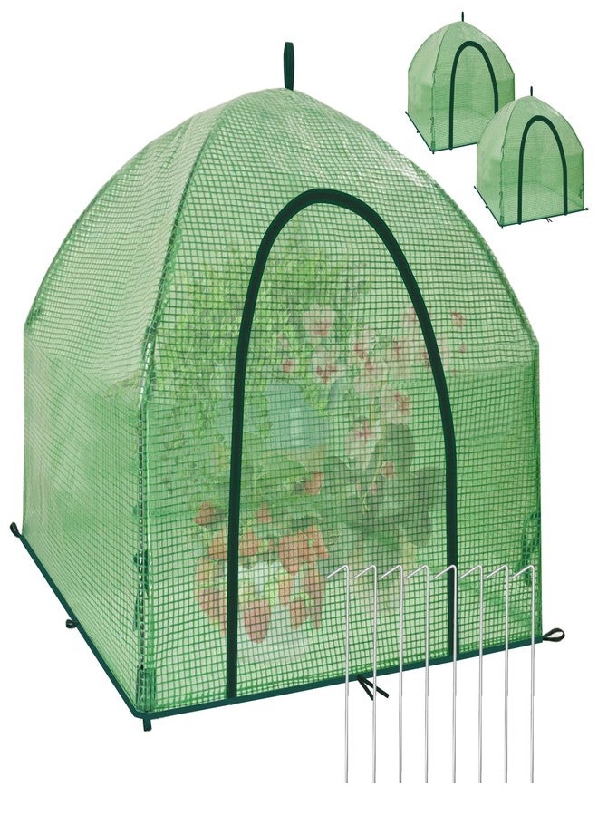 CHPPEY 2 Pack Winter Frost Cover Plant Tent Freeze Protection Shrub Covers - Warm Plant Protection Waterproof Winter Frost Protection from Freezing Animals Eating (36 * 36 * 38) - Image 1