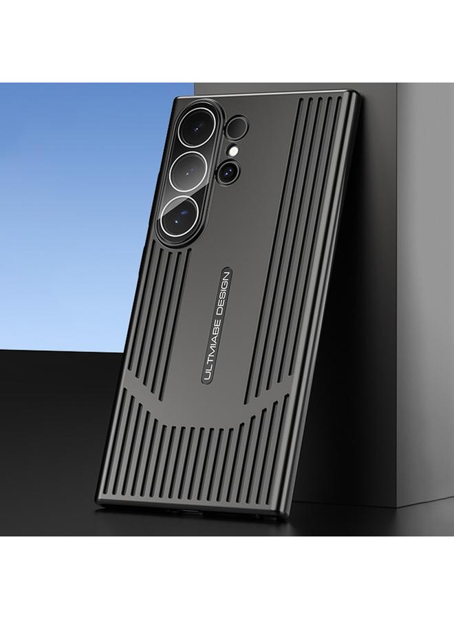 Green Tiger For Samsung Galaxy S24 Ultra 5G Ice Sense Heat Dissipation Electroplating Frosted Phone Case(Black)