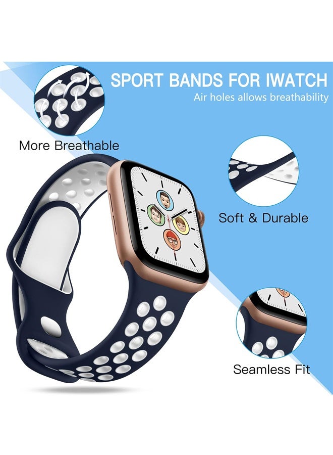 OLYSON 4 Pack Sport Silicone Bands Compatible with Apple Watch Band 38mm 40mm 41mm 42mm for Men Women, Breathable Silicone Wrist Strap for iWatch Series 11 10 9 SE 8 7 6 5 4 3 2 1 Ultra 2 - Image 2