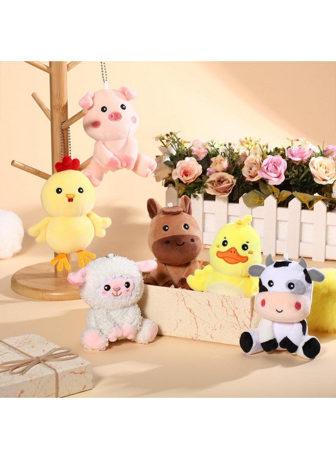 Aoriher 6 Pcs Mini Plush Farm Animals Bulk 4 Inch Cute Stuffed Animals Plush Horse Cow Pig Sheep Duck Chick for Baby Shower Birthday Gift Farm Themed Party Prizes Easter Stuffers - Image 4