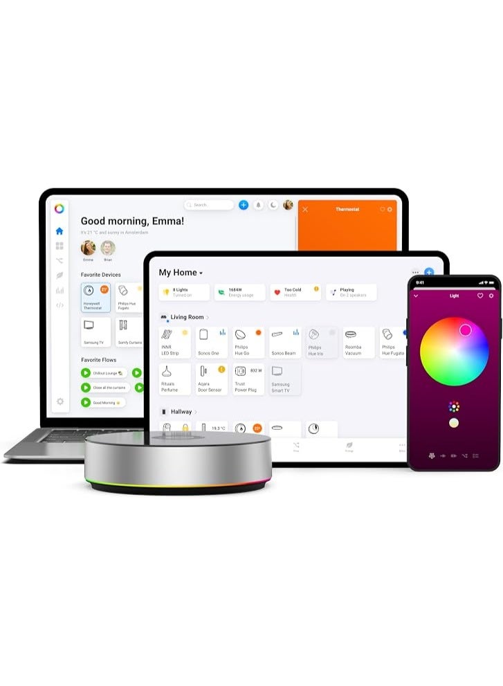 Homey Bridge | Smart Home Hub for Home Automation. Features Z-Wave Plus, Zigbee, Wi-Fi, BLE & Infrared. Compatible with Amazon Alexa & Google Home. - Image 2