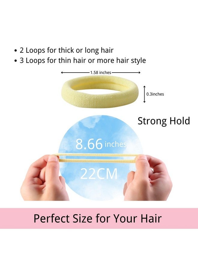 LuSeren 120 Pcs No Damage Hair Ties For Women Thick Hair,Large Soft Seamless Nylon Cloth Hair Ties Ponytail Hair Holders Hair Elastics Hair Band For Women Hair Accessories Neutrals 5 - Image 2