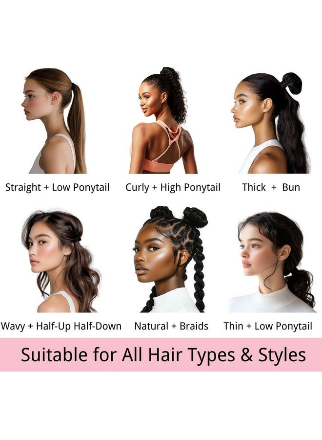 LuSeren 120 Pcs No Damage Hair Ties For Women Thick Hair,Large Soft Seamless Nylon Cloth Hair Ties Ponytail Hair Holders Hair Elastics Hair Band For Women Hair Accessories Neutrals 5 - Image 4