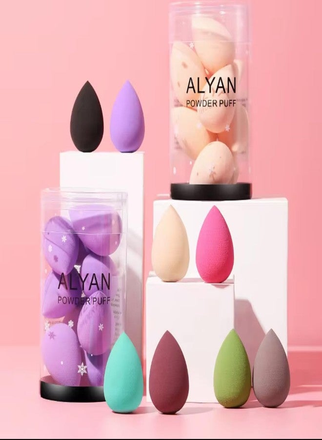 مجموعة إسفنجات مكياج صغيرة من ستوديو كوليكشن، خالية من اللاتكس وعالية الدقة، مجموعة من 10 قطع، أداة دمج مكياج رائعة للبودرة والكريم والسائل، فائقة النعومة، مثالية لمستحضرات التجميل الرائعة. - Image 1