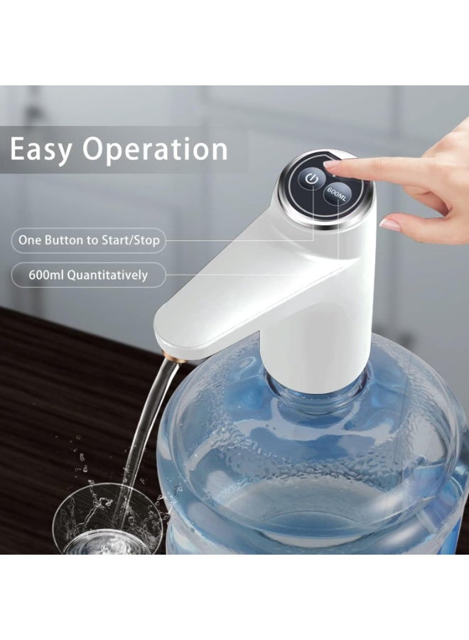 Water Dispenser Pump for 5 Gallon Bottle Free Quantitative Drinking Water Pump Portable USB Charging Electric Bottle Pump Multipurpose Dispenser for Home Camping - Image 3