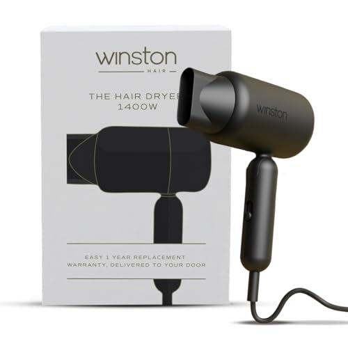 WINSTON Ionic Foldable Hair Dryer - 1400W | Compact, Foldable, and Damage-Free Drying Blow Dryer with Low Noise & Overheat Protection - 1 Year Warranty (Grey) - Image 1