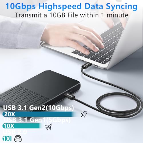 Cuxnoo USB C-C Video Cable 3.3ft, 4K Display USB-C Monitor Cable Support 100W Fast Charge and 10 Gbps Data Transfer for Type-C iPhone 15 Pro, MacBook Pro/Air, Chromebook, Matebook, Thinkpad and More - Image 3