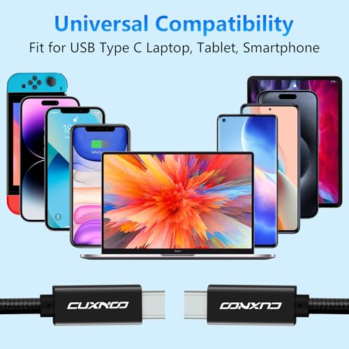 Cuxnoo USB C-C Video Cable 3.3ft, 4K Display USB-C Monitor Cable Support 100W Fast Charge and 10 Gbps Data Transfer for Type-C iPhone 15 Pro, MacBook Pro/Air, Chromebook, Matebook, Thinkpad and More - Image 5
