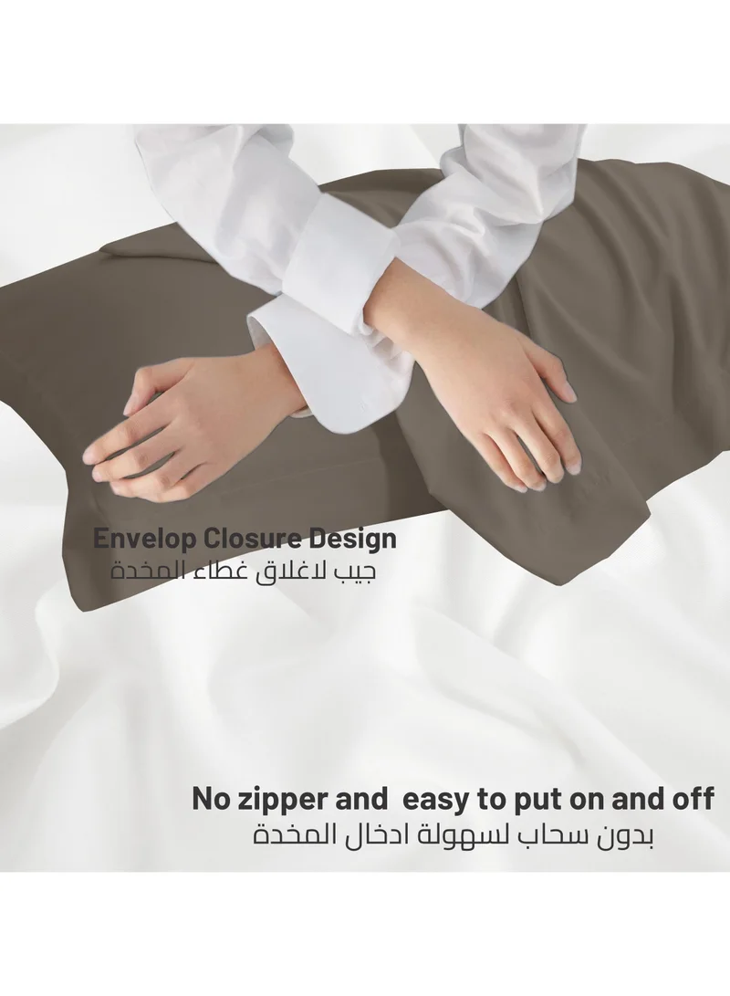 Donetella Microfiber Pillowcases 2-Pcs Soft Pillow Cover (50 x 75 CM) With Envelope Closure (Without Pillow Insert),Charcoal Grey