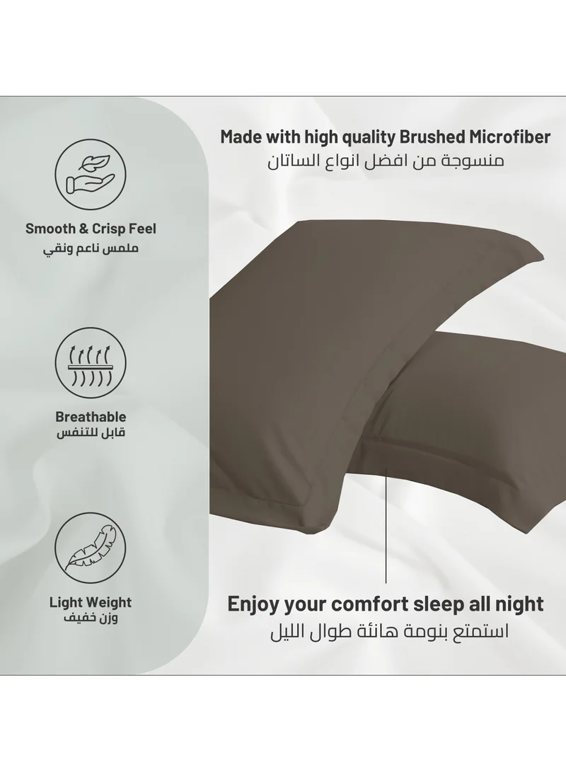 Donetella Microfiber Pillowcases 2-Pcs Soft Pillow Cover (50 x 75 CM) With Envelope Closure (Without Pillow Insert),Charcoal Grey