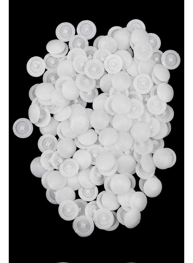 Biella Biella Self-Tapping Screw Cap Covers (Fits 3.5-5mm Shank) – Decorative and Protective Covers for Kitchen Cabinet Screws with Phillips Heads (WHITE, 50 PCS)  - Image 1