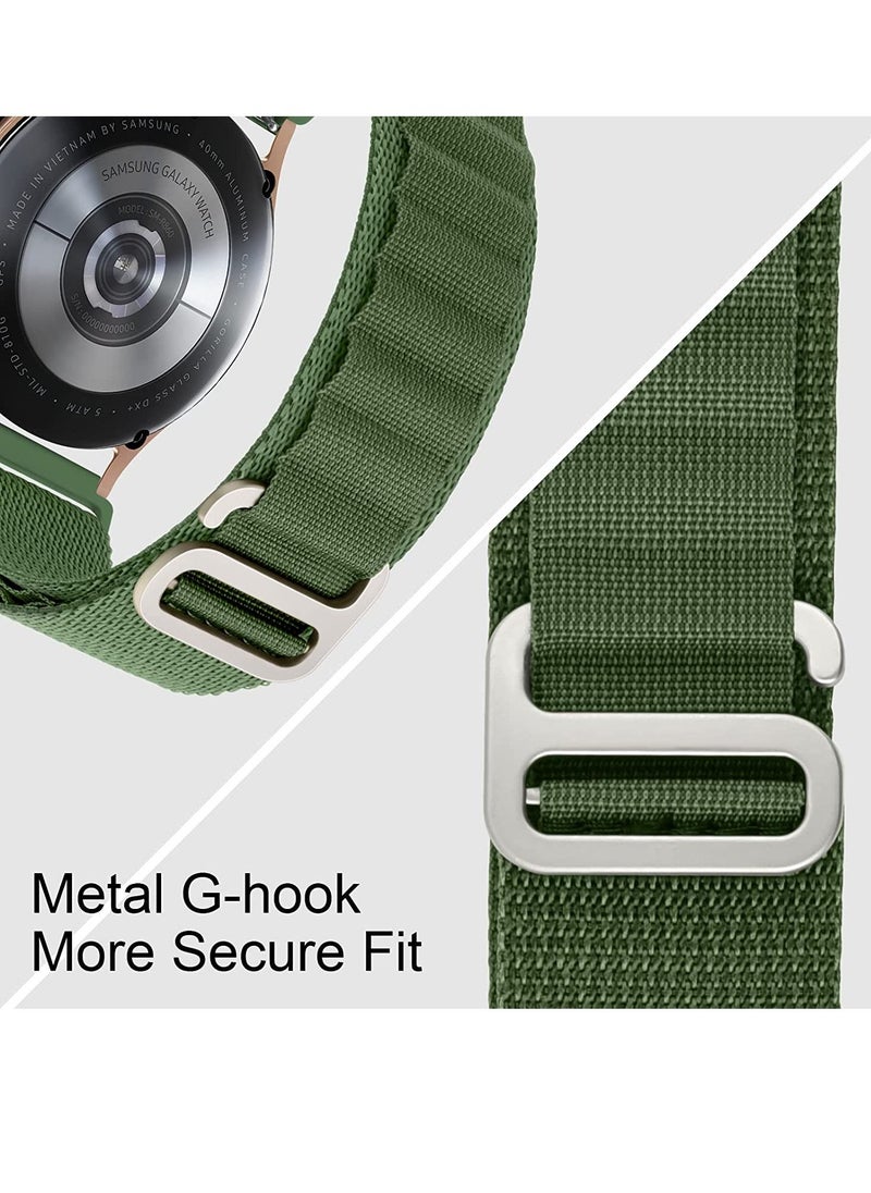 Generic Alpine Loop 22mm Compatible WithHuawei Watch GT2 46Mmm , Durable Sport Nylon Strap With Titanium G Hook  Olive Green  - Image 3