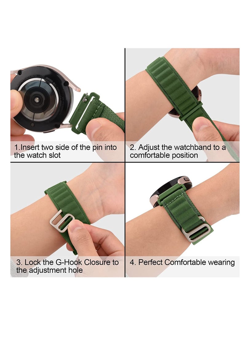 Generic Alpine Loop 22mm Compatible WithHuawei Watch GT2 46Mmm , Durable Sport Nylon Strap With Titanium G Hook  Olive Green  - Image 4