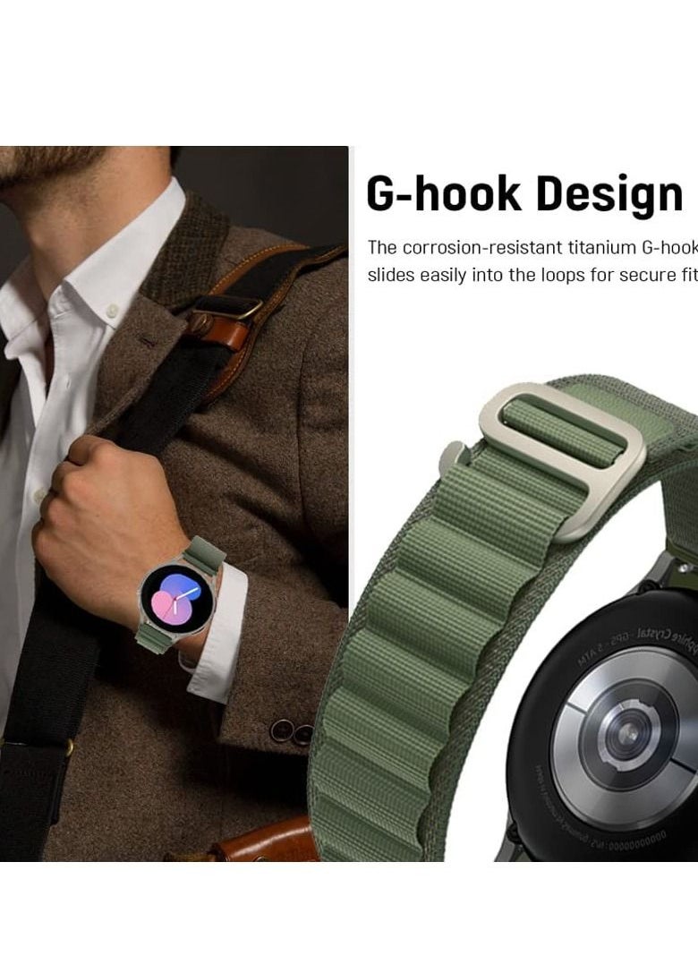 Generic Alpine Loop 22mm Compatible WithHuawei Watch GT2 46Mmm , Durable Sport Nylon Strap With Titanium G Hook  Olive Green  - Image 2
