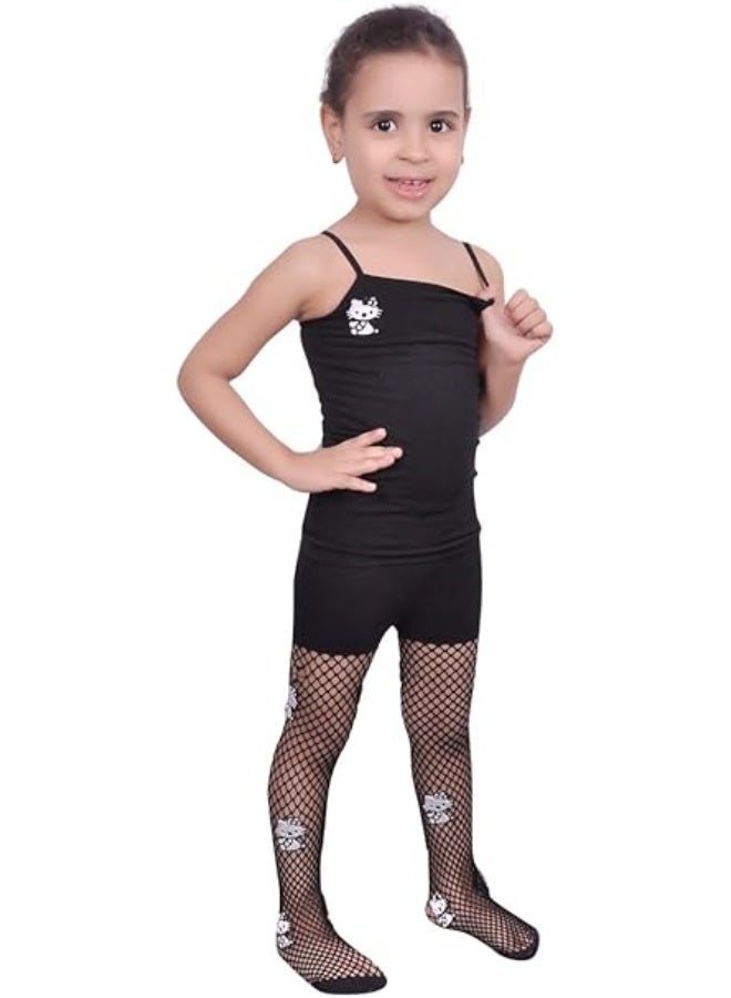 Embroidered fishnet tights for girls