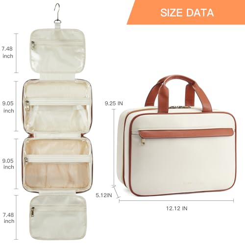Telena Travel Toiletry Bag for Women with Hanging Hook, Water-resistant Cosmetic Bag Travel Organizer for Accessories, Toiletries, Shampoo - Image 4