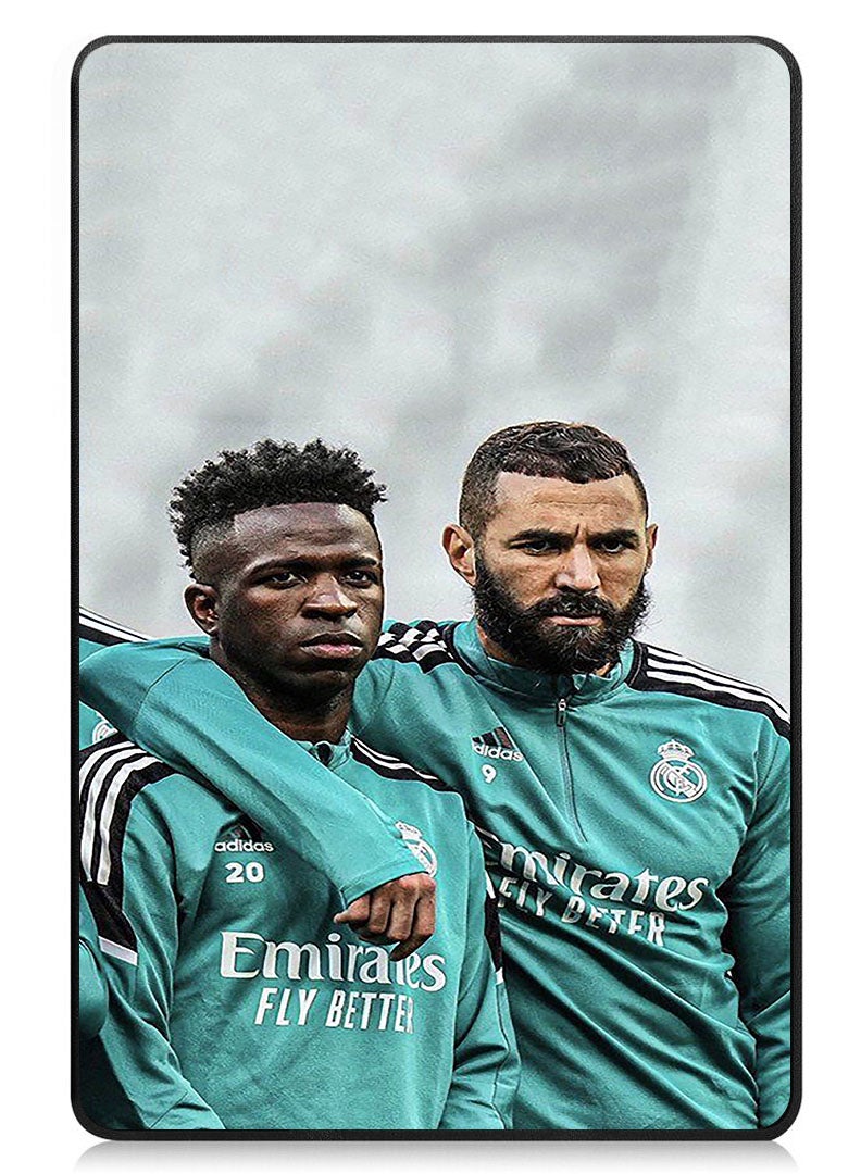 Theodor Protective Flip Case For OnePlus Pad 2 (2024) & OnePlus Pad Pro (2024) With Trifold Stand Auto Wake Sleep Shockproof Cover Benzema and Vinicius - Image 1