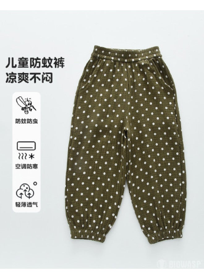 Bumblebee Boys & Girls Mosquito-repellent Long Pants loose Student Harem Pants cotton Gauze Breathable Outdoor Sport Trousers - Image 1
