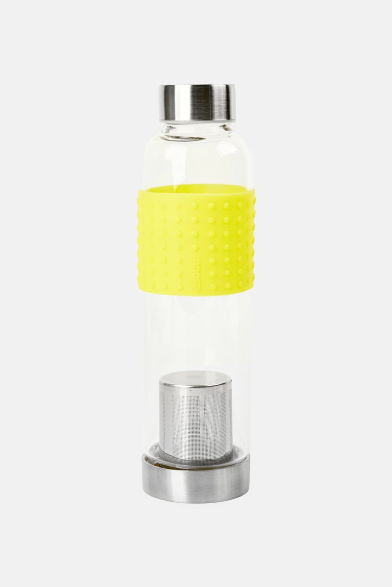 asobu Ice Tea Infuser Glass Bottle 400ml, Yellow - Image 1