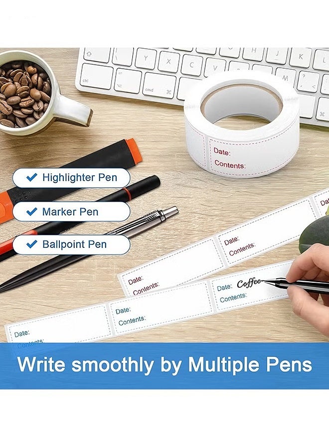 هابي دي لفيفان من ملصقات الفريزر القابلة للإزالة، ملصقات تاريخ الطعام للحفظ في الفريزر، ملصقات لتخزين الطعام للحاويات والجرار، تنظيم المطبخ والمطاعم (المجموع 300 قطعة، أحمر وأزرق) - Image 3