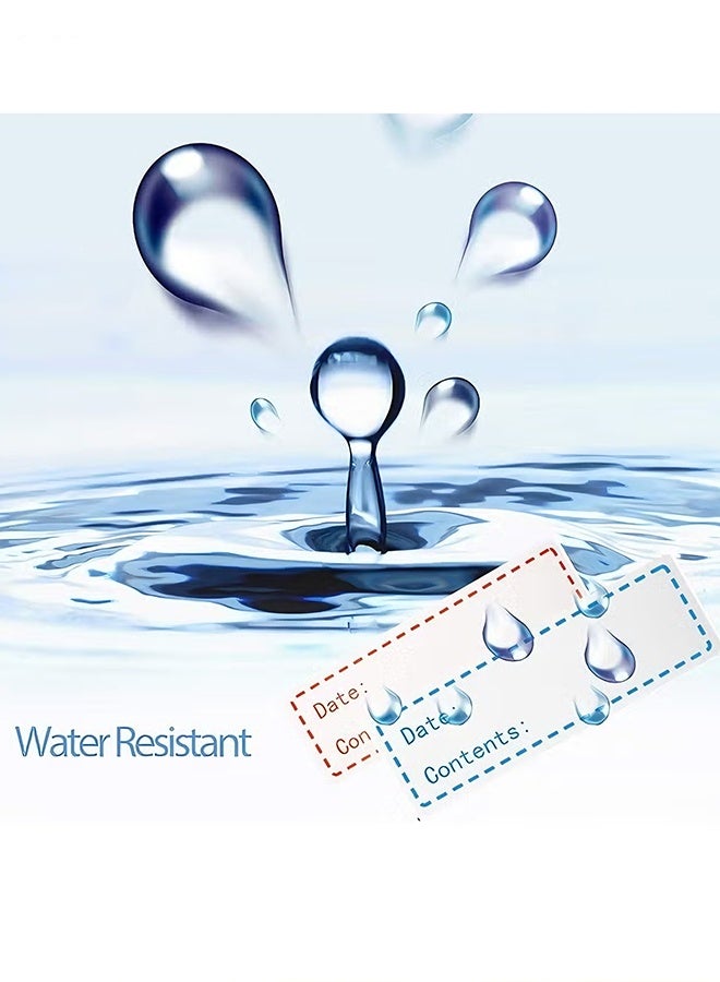 هابي دي لفيفان من ملصقات الفريزر القابلة للإزالة، ملصقات تاريخ الطعام للحفظ في الفريزر، ملصقات لتخزين الطعام للحاويات والجرار، تنظيم المطبخ والمطاعم (المجموع 300 قطعة، أحمر وأزرق) - Image 4