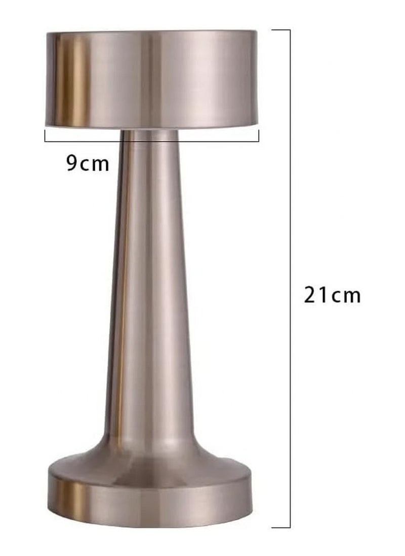 VIO - Portable Cordless LED Lamp Bedside Night Light with Touch Sensor 3 Color Changing Rechargeable Table Lamp Portable Desk Lamp for Kids Nursery Home Bedroom Nursery Restaurant Cafe Bar Silver - Image 1