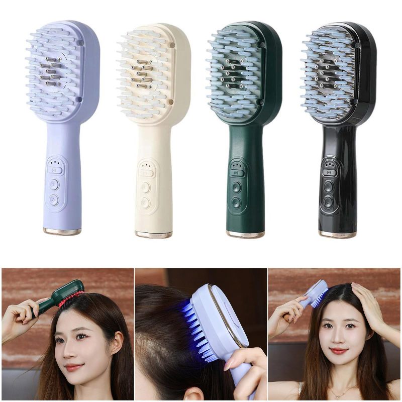 Portable Scalp Massager 7.28 Inches ABS - Vibration Comb Three-in-One Electric Hair Brush for Daily Use - Image 2