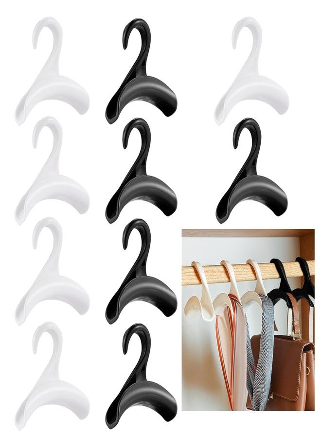 RupeeRise 10 Pcs Bag Hanger, Hanger for Wardrobe, Bag Holder for Table, Closet Organizers for Handbag Storage Organizer, S Hooks for Hanging in Dorm Rooms and Office Spaces(Black and White) - Image 1