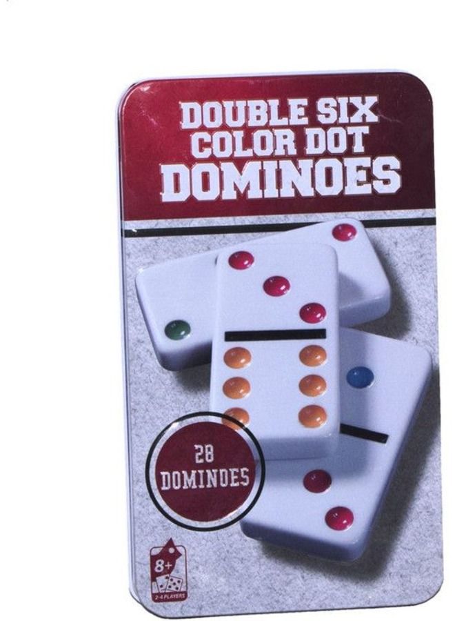 Set Of 28 Double Six Color Dot Dominoes