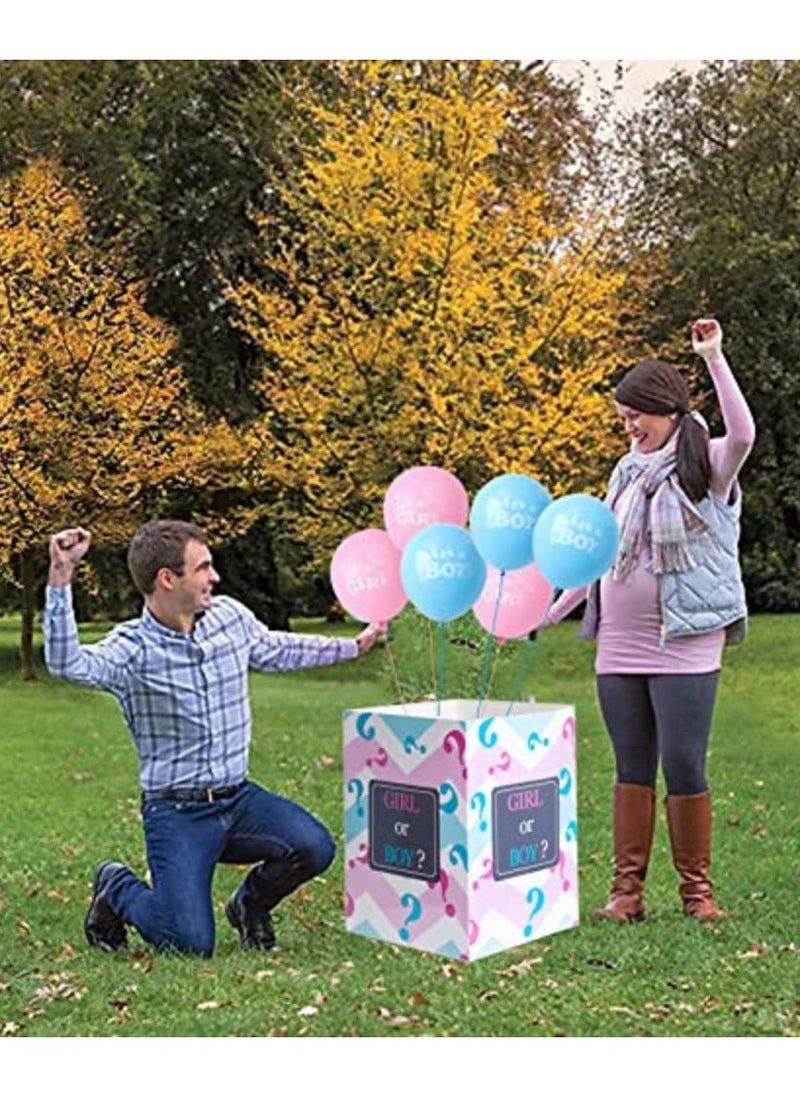 KASTWAVE - Gender Reveal Balloon Box with 40pcs Latex balloons Funny Idea for Boy Girl Gender Reveal Party Decorations Supplies (Boy or Girl) - Image 1