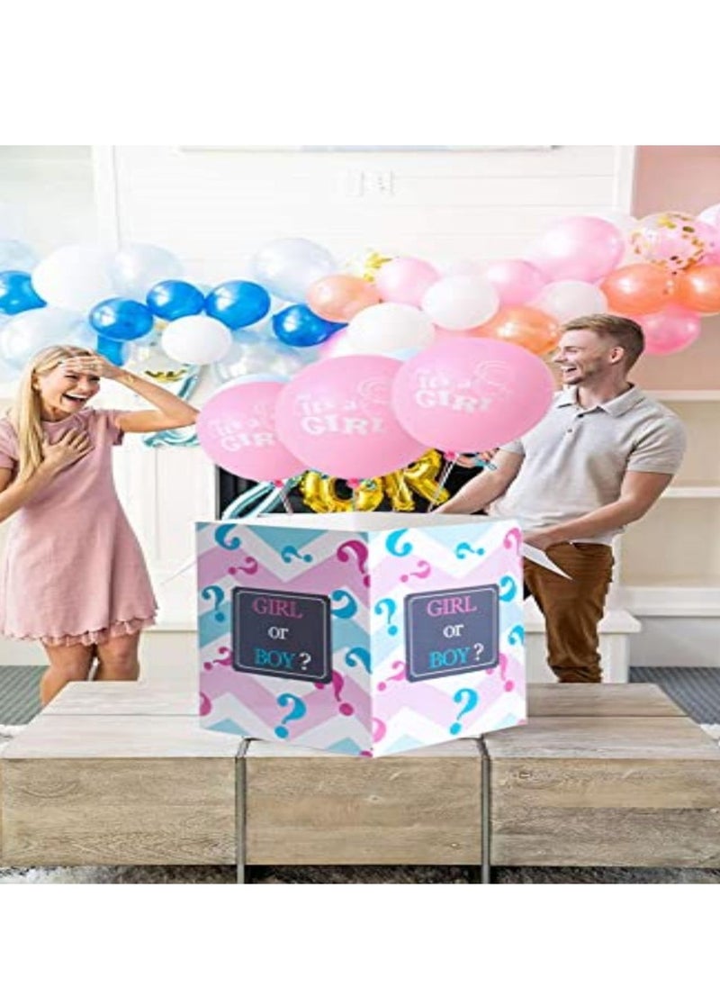 KASTWAVE - Gender Reveal Balloon Box with 40pcs Latex balloons Funny Idea for Boy Girl Gender Reveal Party Decorations Supplies (Boy or Girl) - Image 1