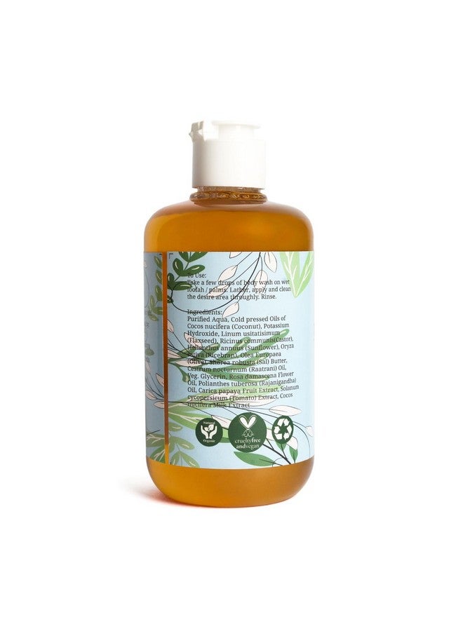 راستيك أرت غسول الجسم العضوي، خالي من الكبريتات والبارابين، مرطب ومغذي وتقشير لطيف للنساء والرجال (دش الأزهار 300 مل (سائل)) - Image 5