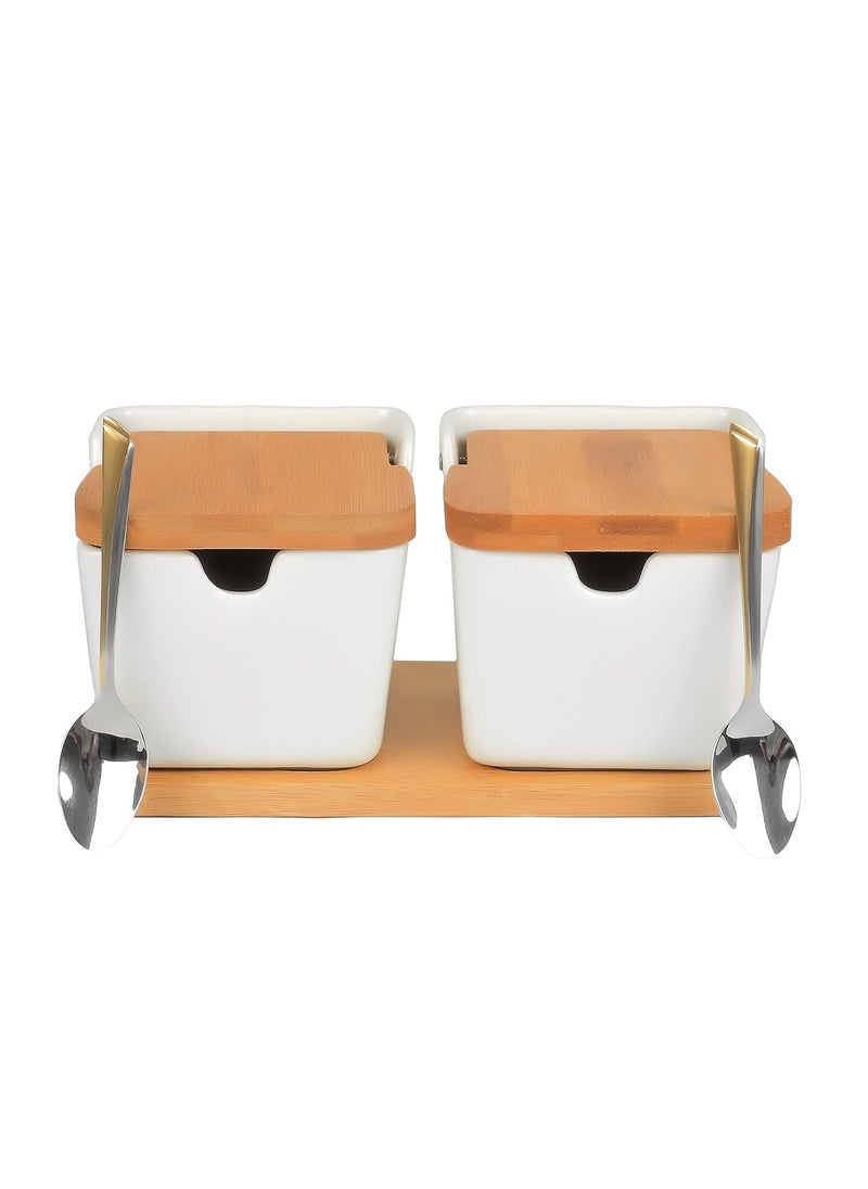 Hedrix Hedrix Masala Spice Rack 2 Piece Multipurpose Revolving Condimental Jar Storage Condimental Set AIR Tight Container Box Transparent Multicolor Plastic Pack Of 2Pcs White  - Image 1
