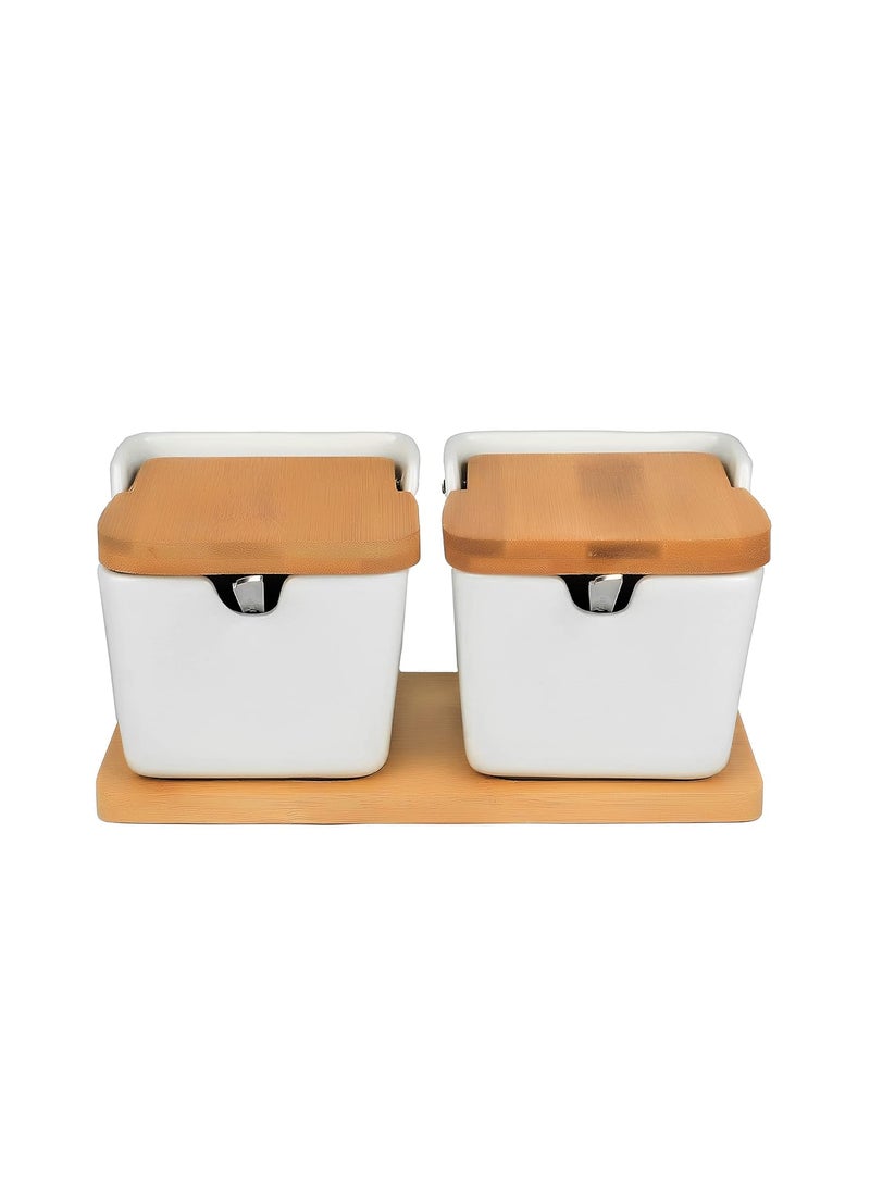 Hedrix Hedrix Masala Spice Rack 2 Piece Multipurpose Revolving Condimental Jar Storage Condimental Set AIR Tight Container Box Transparent Multicolor Plastic Pack Of 2Pcs White  - Image 2