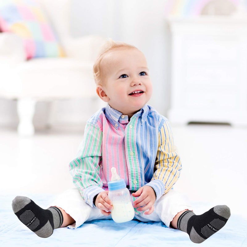 Tphon Non Slip Kids Toddler Socks with Grippers Baby 12 Pairs Anti Skid Socks for Boys Girls for 1-3 Year Children - Image 3