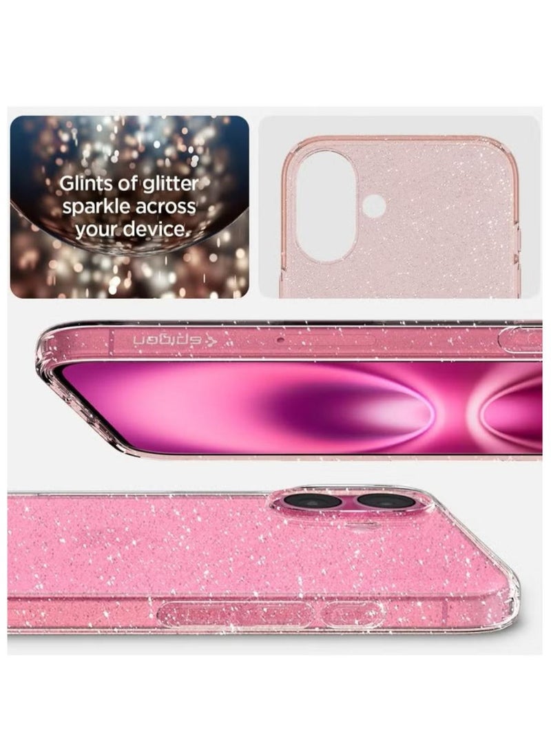 Spigen Liquid Crystal Glitter for iPhone 16 Case Cover (2024) - Rose Quartz - Image 3