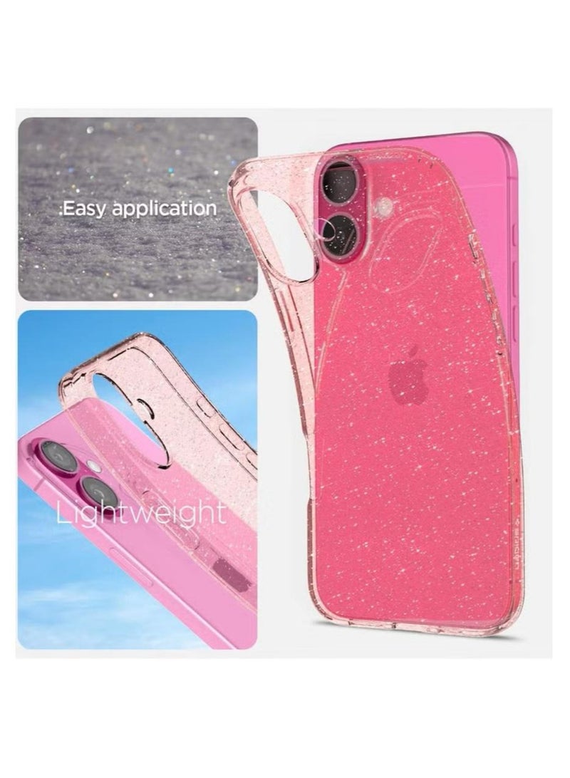 Spigen Liquid Crystal Glitter for iPhone 16 Case Cover (2024) - Rose Quartz - Image 4