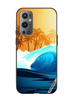 Protective Case Cover For OnePlus 9 Pro Tropical Surfing Wave At Sunrise With Palm Tree Design Multicolour