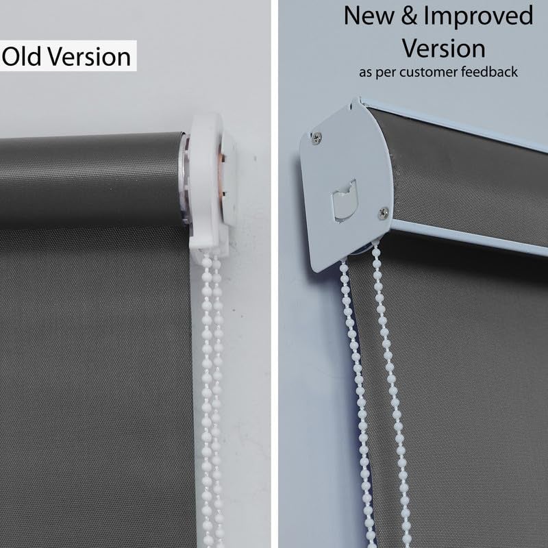 GREEN DECOR Waterproof Roller Blinds Pelmet with Child Safety Clips Protect from Rain & Sun Corded Roll Up Blind Curtain for Home & Office(Grey Color 3X4.5 Feet, Pack of 1 Piece) - Image 4