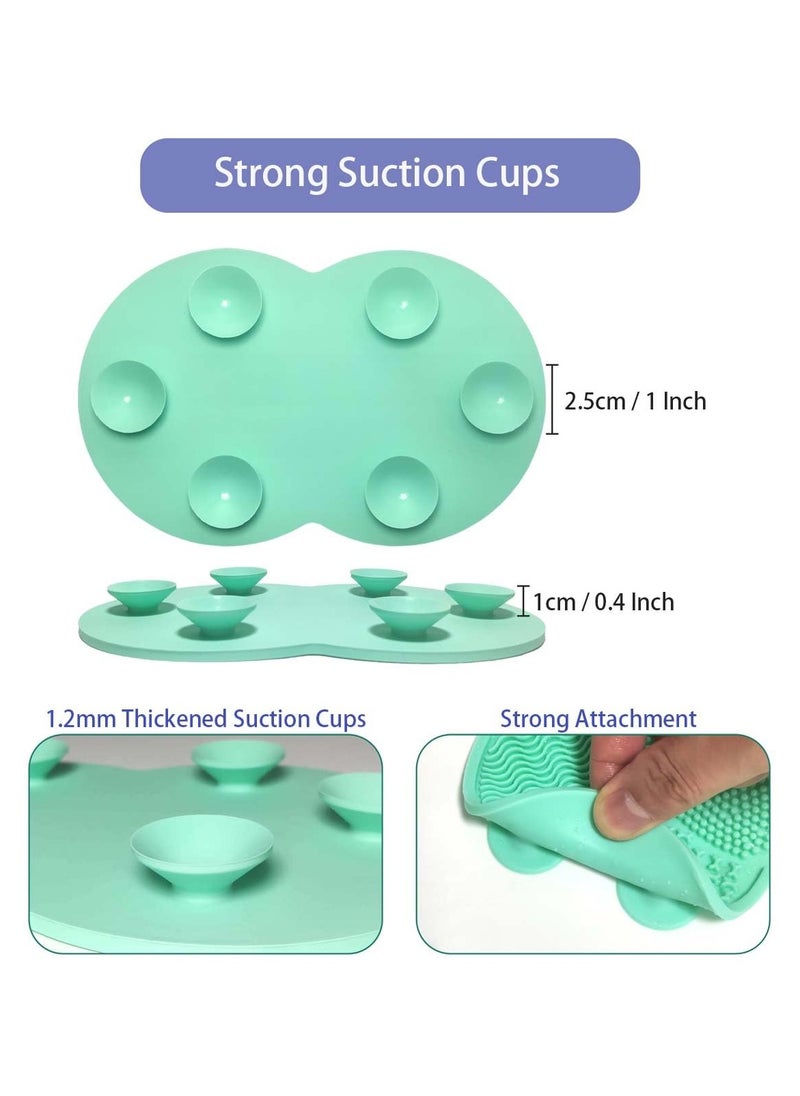 2 Pcs Makeup Brush Cleaning Mat, Silicone Makeup Brush Cleaner with Back Suction Cups(Green and Pink) - pzsku/Z17C592D2EF236ED4E6D8Z/45/_/1727951320/554f2bcc-5bc6-4076-b3e8-57cec89f9ec9