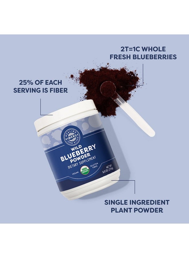 Vimergy Wild Blueberry Powder - Protects Brain Health* - Supports Cardiovascular Function* - Organic, Vegan & Gluten-Free - Regular Size 250g - Image 3