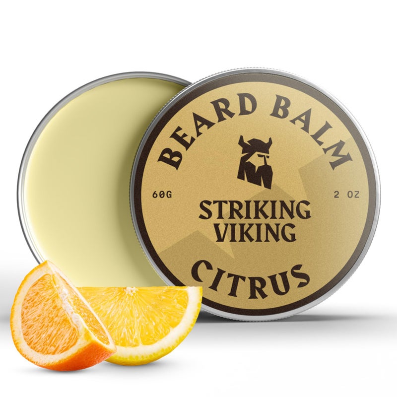 Striking Viking Striking Viking Beard Balm for Men  Light Hold Citrus 2 Oz  Leavein Beard Conditioner with Shea Butter Tea Tree Argan  Jojoba Oils  Smooth Shape Moisturize  Soften Coarse Dry Facial Hair