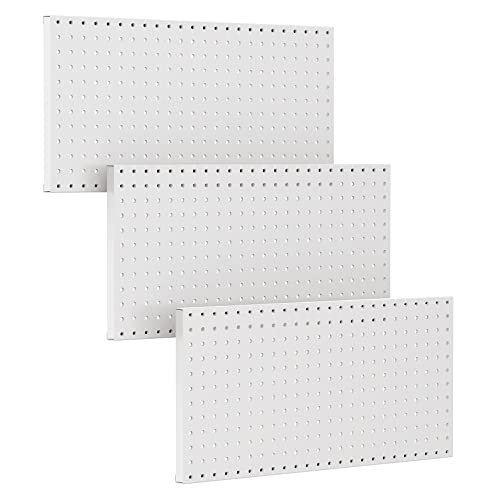 TORACK 3 PCS Metal Pegboard Panels(12x24 inch) for Wall Garage Utility Tools Storage Pegboard for Workbench, Modular Peg Board Tool Organizer Boards(Pack of 3, Grey) - Image 1
